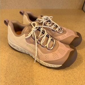 Keen Cream and Pink Athletic Shoes with Sturdy Rubber Outsole